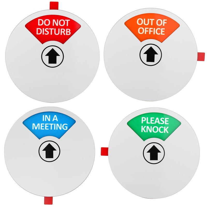 Kichwit Privacy Sign for Office Door, Do Not Disturb, Out of Office, Please Knock, In a Meeting, Conference Sign for Offices, 5 Inch, Silver - Image 1