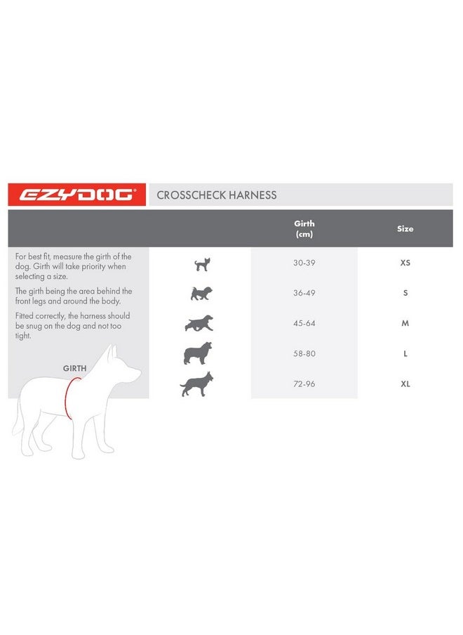 EzyDog Crosscheck No Pull Dog Training Harness - 2-in-1 Escape Proof Reflective Dog Harness for Easy Controlled Walks (XL, Red)