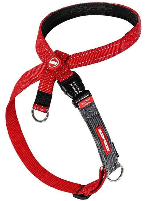 EzyDog Crosscheck No Pull Dog Training Harness - 2-in-1 Escape Proof Reflective Dog Harness for Easy Controlled Walks (XL, Red)