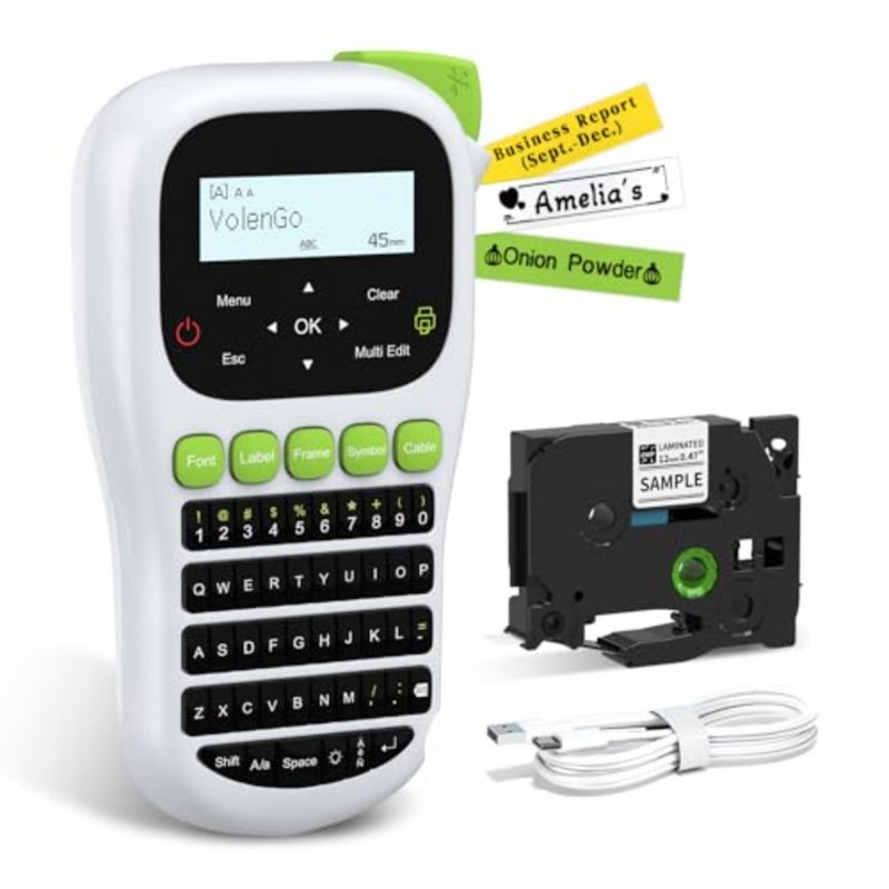 H1100 Label Maker Machine, Backlight Label Printer Waterproof Label Portable Label Machine with One-Touch Key, Handheld Label Printer Machine with 12mm Tape, For Home/School/Office - Image 1