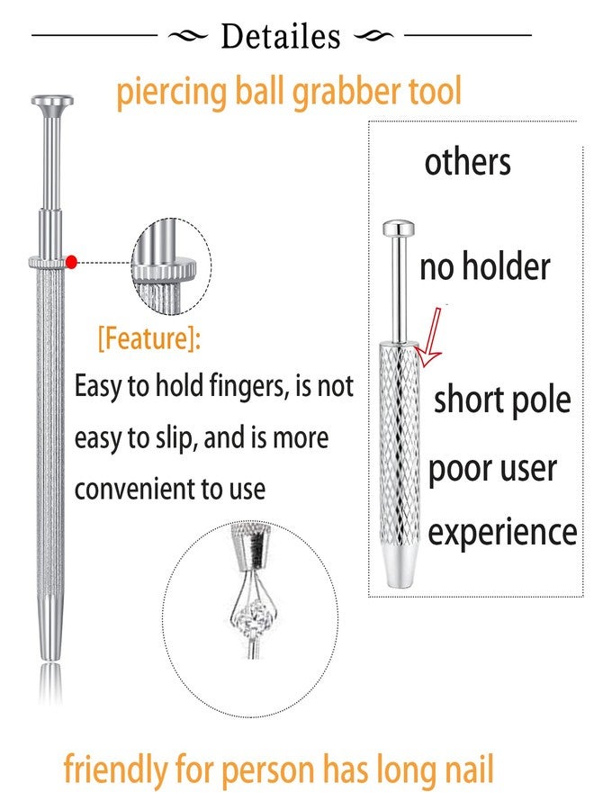 MODRSA 20g 16g 18g Piercing Taper Internal Threaded Piercing Taper Insertion Threader Tool Threadless Jewelry Changing Tool Flat Back Earring Nose Labret Studs Applicator Piercing Ball Grabber Tools - Image 5