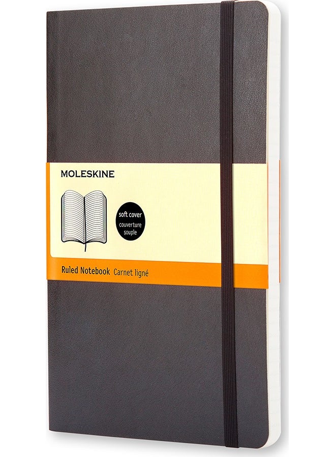 Soft Cover Pocket Size Lined Notebook Black 9 x 14 cm
