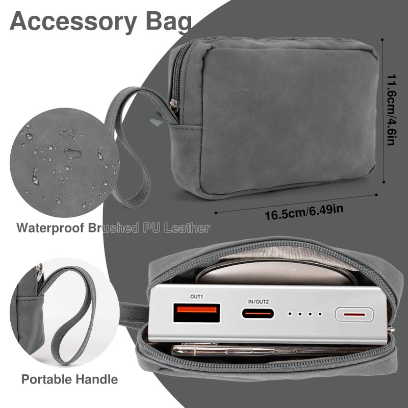 Allinside 13-14 Inch Laptop Sleeve Case for MacBook Pro 14" 2021-2024/MacBook Air 13" 2010-2017/MacBook Pro 13" 2010-2015, Waterproof Matte PU Leather Sleeve Cover with Stand & Accessory Pouch, Gray - Image 5