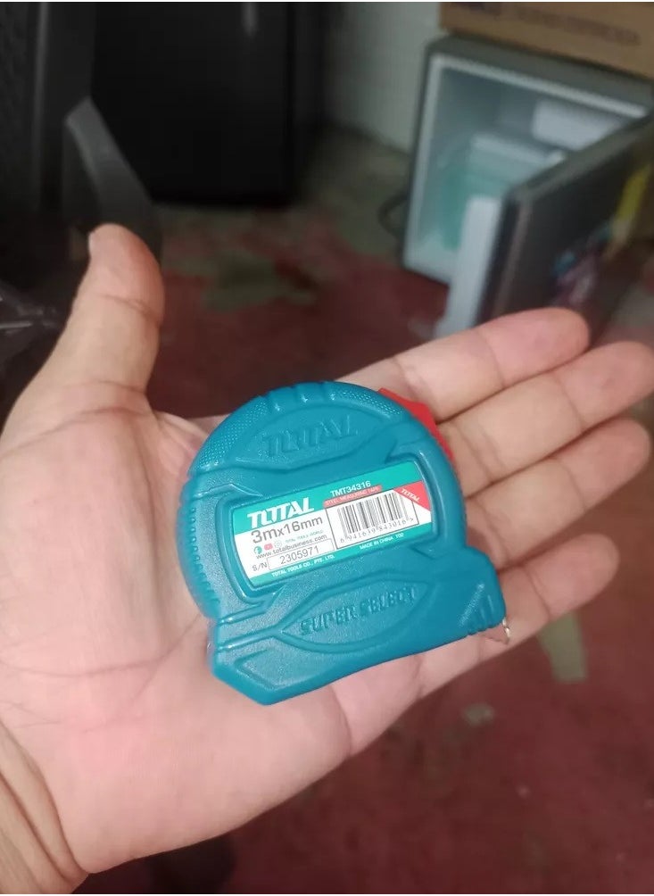 TOTAL Total 3m x 16mm Steel Measuring Tape TMT34316 - Versatile Tool with One-Button Operation and Dual Measurement for Accurate Sizing  - Image 3