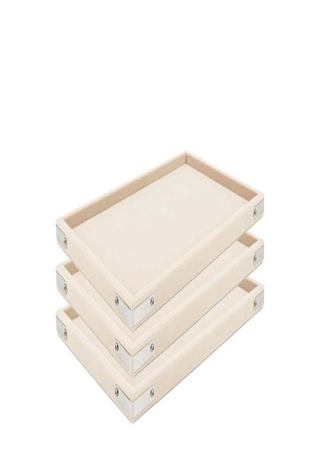 SENTONI-Ivory cream. Velvet Jewellery Finding Beading Tray Finding Display Organiser Perfect for Necklaces and Bracelets Jewellery Cosmetic Organizer Tray 14x10 Inch Pack of 3 (-Ivory cream.) - Image 1