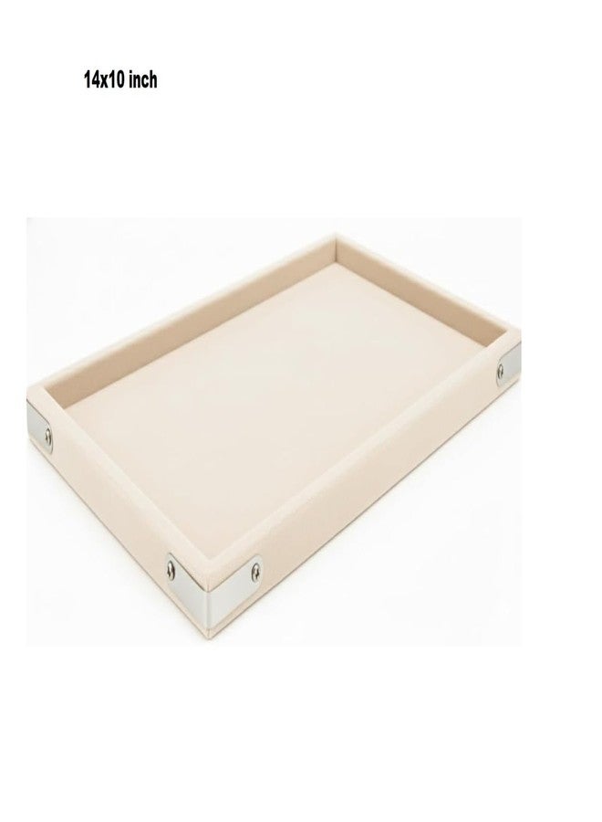 SENTONI-Ivory cream. Velvet Jewellery Finding Beading Tray Finding Display Organiser Perfect for Necklaces and Bracelets Jewellery Cosmetic Organizer Tray 14x10 Inch Pack of 3 (-Ivory cream.) - Image 2