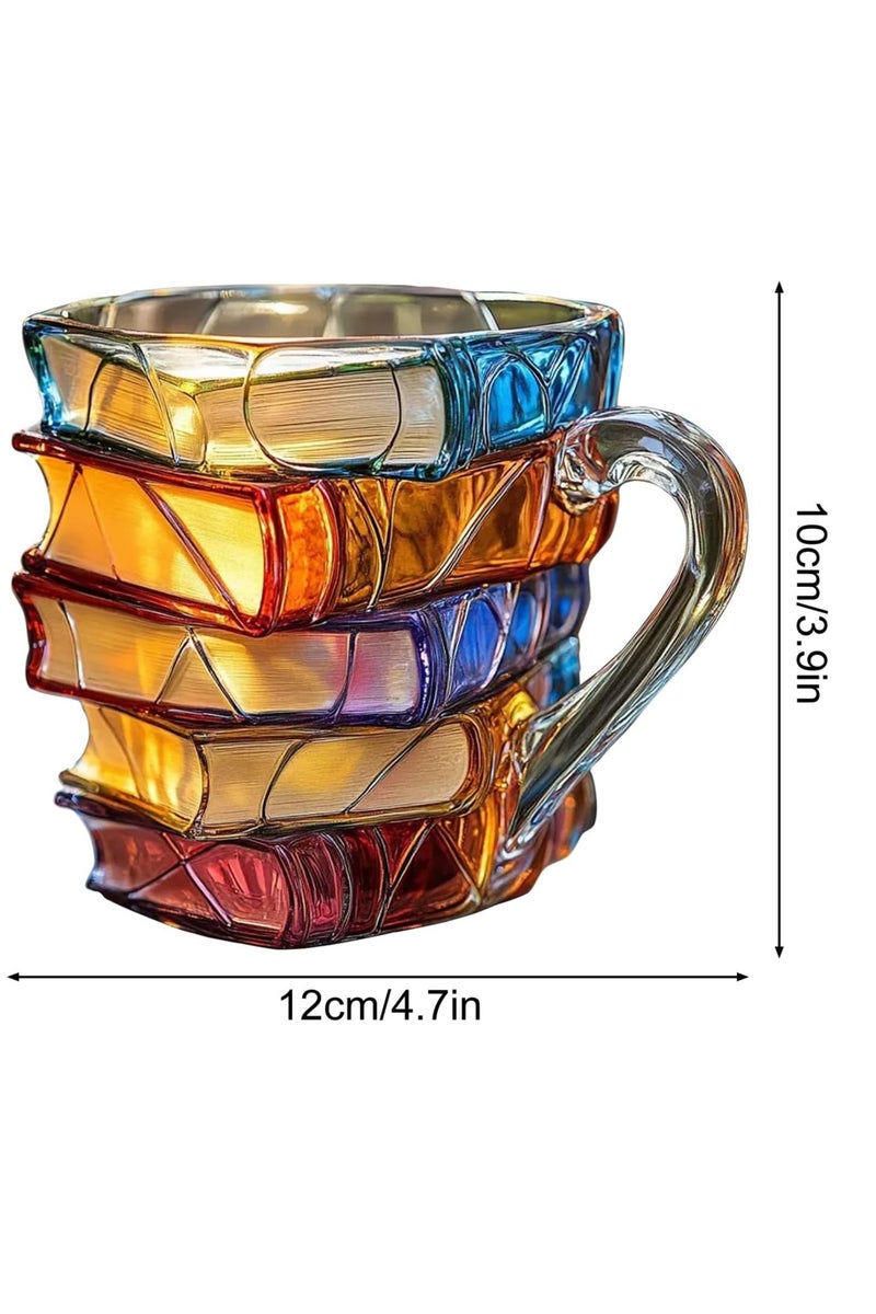 عام كوب كتاب مطلي ، جدادي ثلاثية الأبعاد كتب الكتب القهوة ، الكتب الفريدة من نوعها راتنجات راتنجات ملونة كومة القهوة ، هدايا جمع لأمناء المكتبات محبي الأدب - Image 2