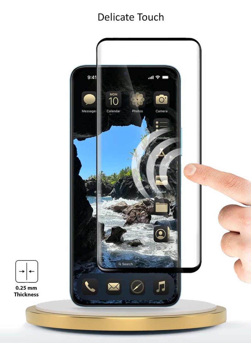 Wtech Honor Magic7 5G 2024 Premium Edge-Pro Series Full Glue Full Cover Tempered Glass Screen Protector - Clear/Black - Image 4