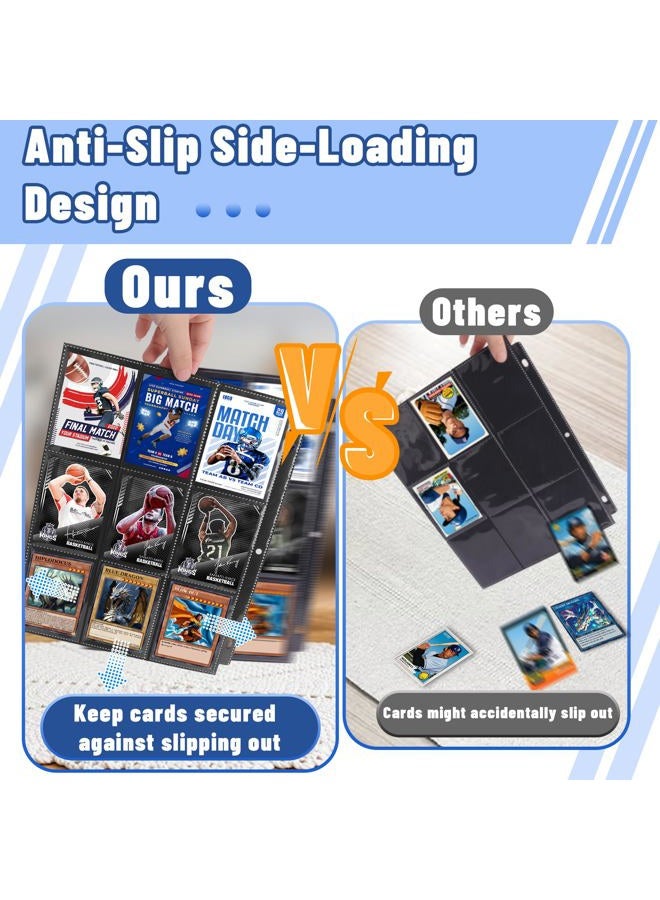 Kitoyz 450 Pockets Trading Card Sleeves Binder, Baseball Card Binder Sleeves fit for MTG, Yugioh Cards, Standard Size Sports Card, 3 Ring Binder Card Holder Protector - Image 5