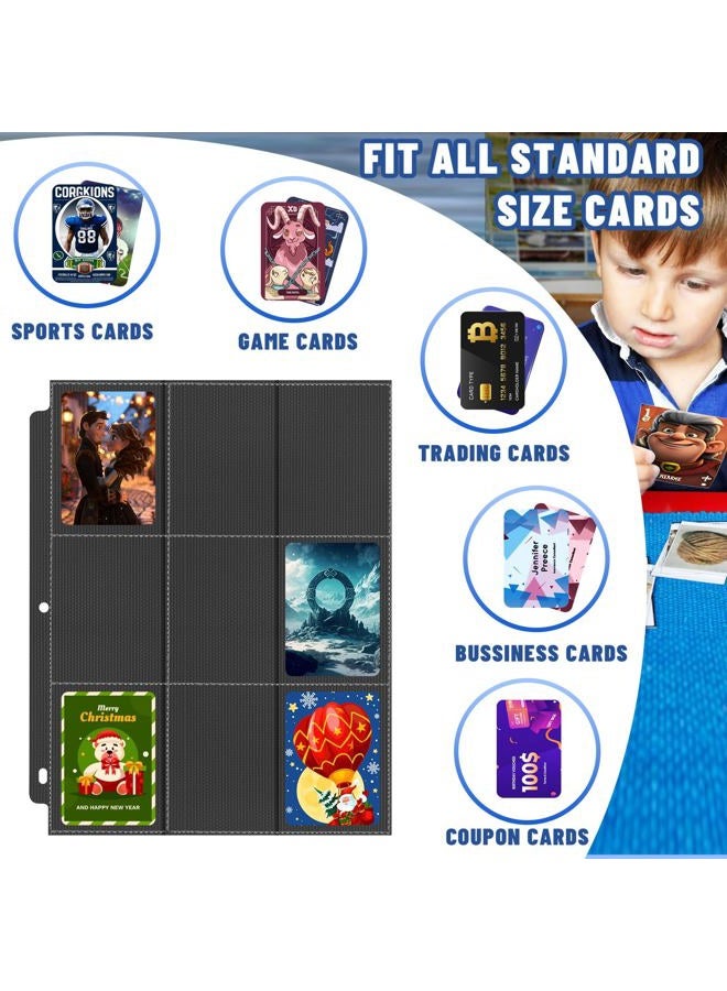 Kitoyz 450 Pockets Trading Card Sleeves Binder, Baseball Card Binder Sleeves fit for MTG, Yugioh Cards, Standard Size Sports Card, 3 Ring Binder Card Holder Protector - Image 2