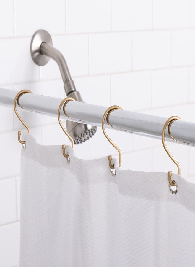 Bath Bliss 12 Pack S-Hook Shower Curtain Rings | Bathroom | Metal S Shaped Hooks | Easy Glide | Easy to Install | Hang Mugs, Pans, Towels | Satin Gold - Image 4