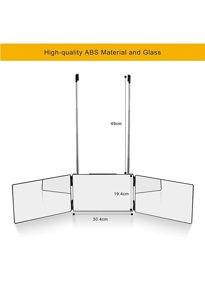 Generic Portable 3 Way Trifold Mirror, 360° Barber Mirror for Hair Cutting,Hair Styling, Shaving, Grooming, Dye Hair and Makeup with Adjustable Height Brackets, Good for Travel Home Bathroom  - Image 4
