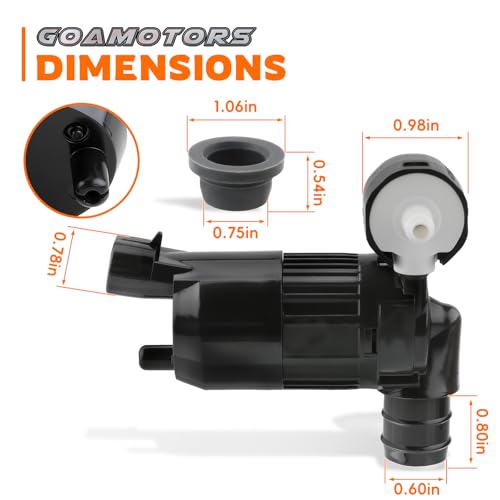 GoaMotors 28920-3JA0A Windshield Washer Pump 3.5L Fit for Nissan Pathfinder 2013-2020 for Infiniti JX35 2013 QX60 2014-2018, Replace # 289203JA0A, 289103JA0B - Image 2