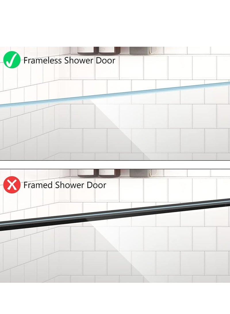 Loquat 2 Pack Shower Door Towel Hooks，Over Door Hooks Towel Rack for Bathroom，Drilling-Free Hanger Black Shower Hooks - Image 4