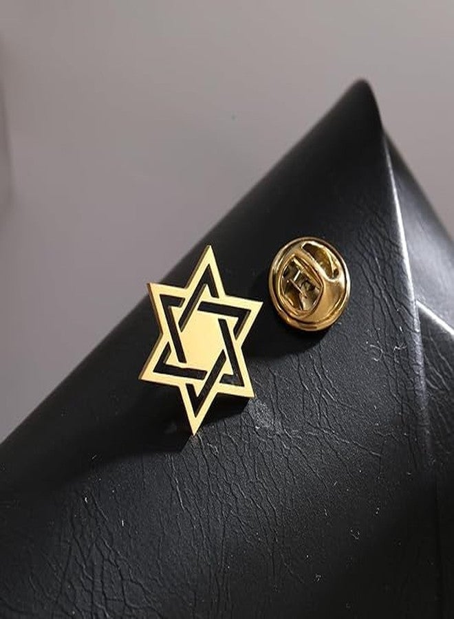 Modpide Stainless Steel Star of David Brooch Lapel Pin for Women Men (gold) - Image 3