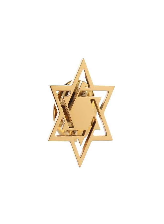 Modpide Stainless Steel Star of David Brooch Lapel Pin for Women Men (gold) - Image 1