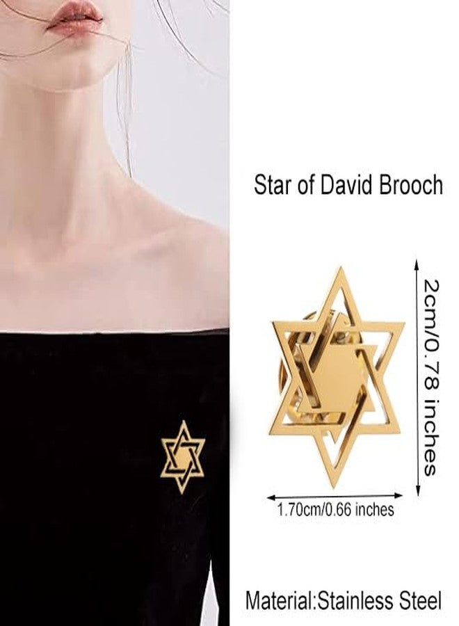 Modpide Stainless Steel Star of David Brooch Lapel Pin for Women Men (gold) - Image 2