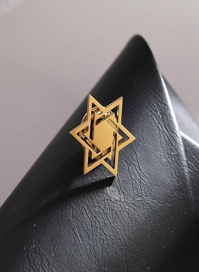 Modpide Stainless Steel Star of David Brooch Lapel Pin for Women Men (gold) - Image 5