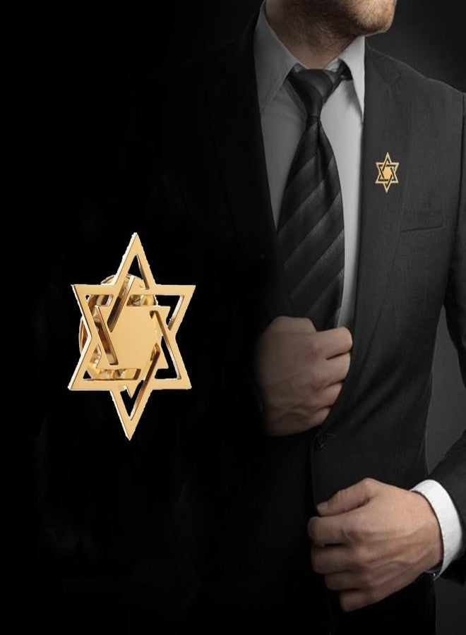 Modpide Stainless Steel Star of David Brooch Lapel Pin for Women Men (gold) - Image 4