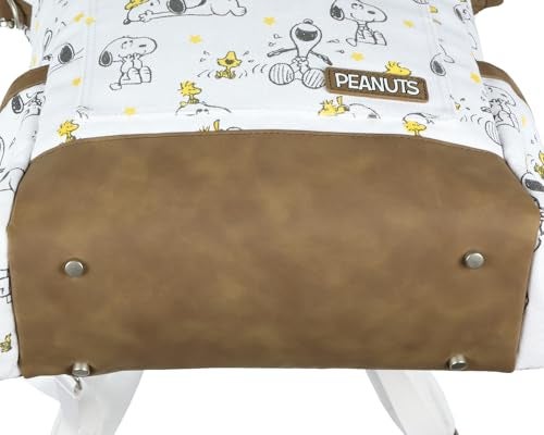 INTIMO Peanuts Convertible Totepack Snoopy and Woodstock Backpack with Carrying Handles and Shoulder Strap Faux Leather Bottom Bag - Image 4