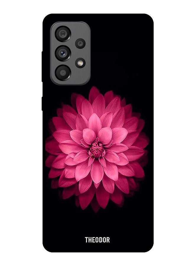 Theodor Protective Case Cover For Samsung Galaxy A73 5G     Pink Flower At Center - Image 1
