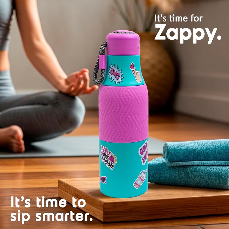Rabitat ZAPPY Premium Vaccum Insulated Water Bottle 700ml Aqua Star | Hot & Cold Stainless Steel Leakproof Water Bottle for Kids | Sipper for Kids | BPA Free | Rust Proof | ISI Certifed - Image 2
