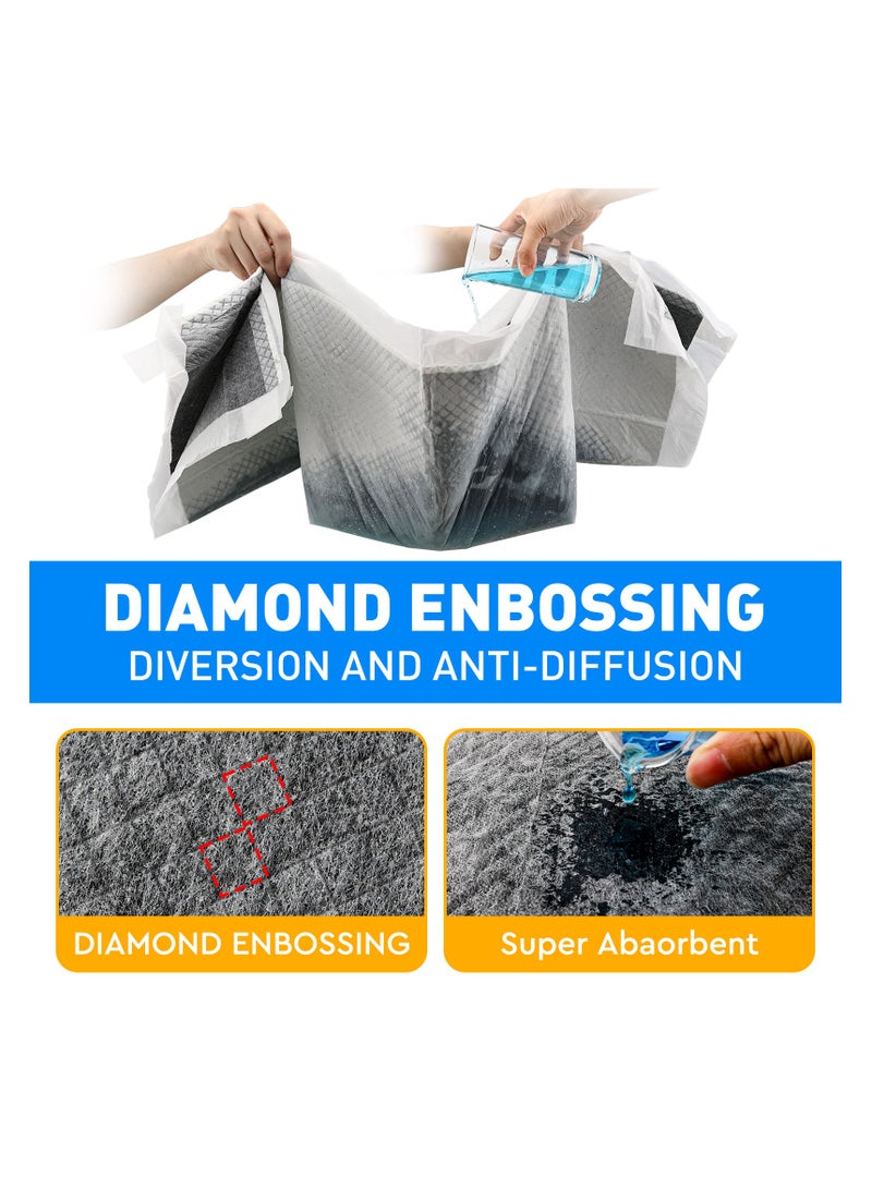 ANTIER Pee Pads for Dogs， M  45x60CM, Charcoal Pet Pee Pads Odor-Control & Super Absorbent, Pet Urine Pad, 7-Layer Quick Dry & Leak-Proof with Adhesive Tabs, Disposable (150 Counts) - Image 3