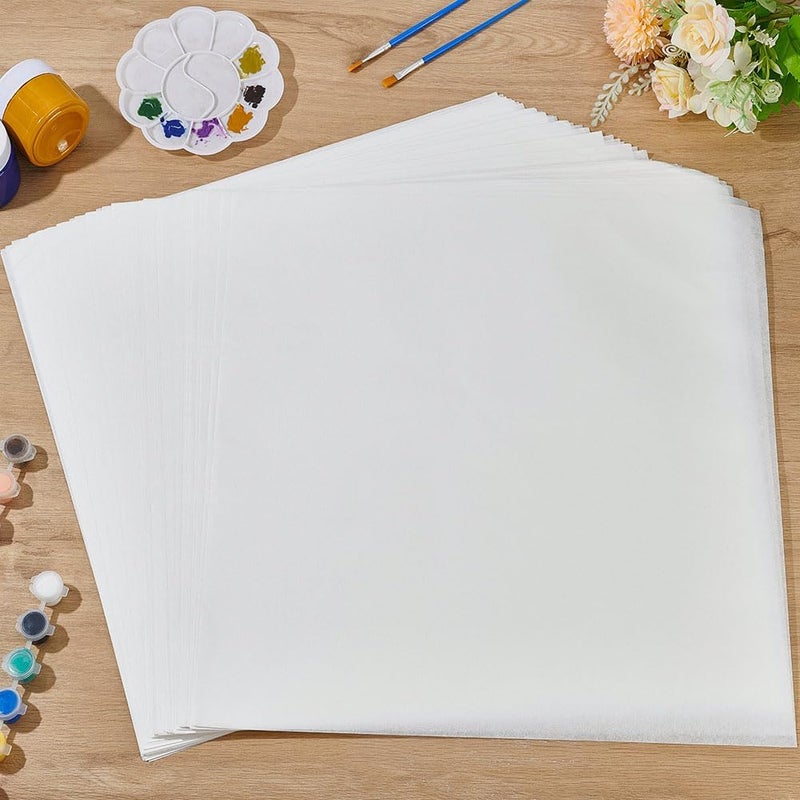 بينيكريت ورق أكياس الشاي الفني من 110 ورقة، 42x42 سم أبيض يدوي الصنع مقاوم للبلل للرسم، الكولاج، الطباعة الزرقاء، الأوريغامي، الطباعة، سمك 0.1 مم - Image 4