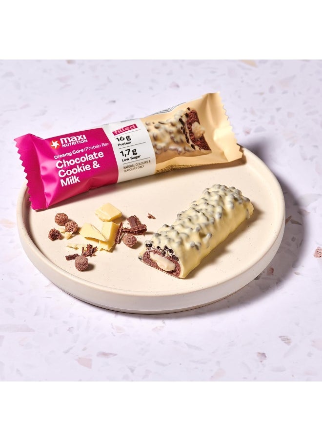 Maxi Nutrition - Chocolate Cookie And Milk Creamy Core Protein Bar 16G Protein Low Sugar Healthy Snack 12 Pcs 45Gms - Image 1