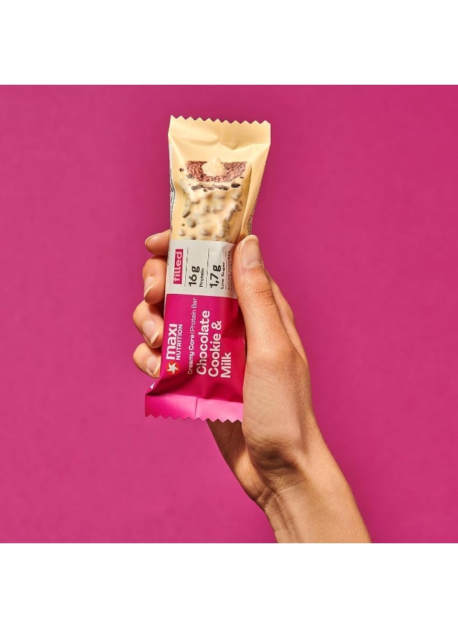 Maxi Nutrition - Chocolate Cookie And Milk Creamy Core Protein Bar 16G Protein Low Sugar Healthy Snack 12 Pcs 45Gms - Image 1