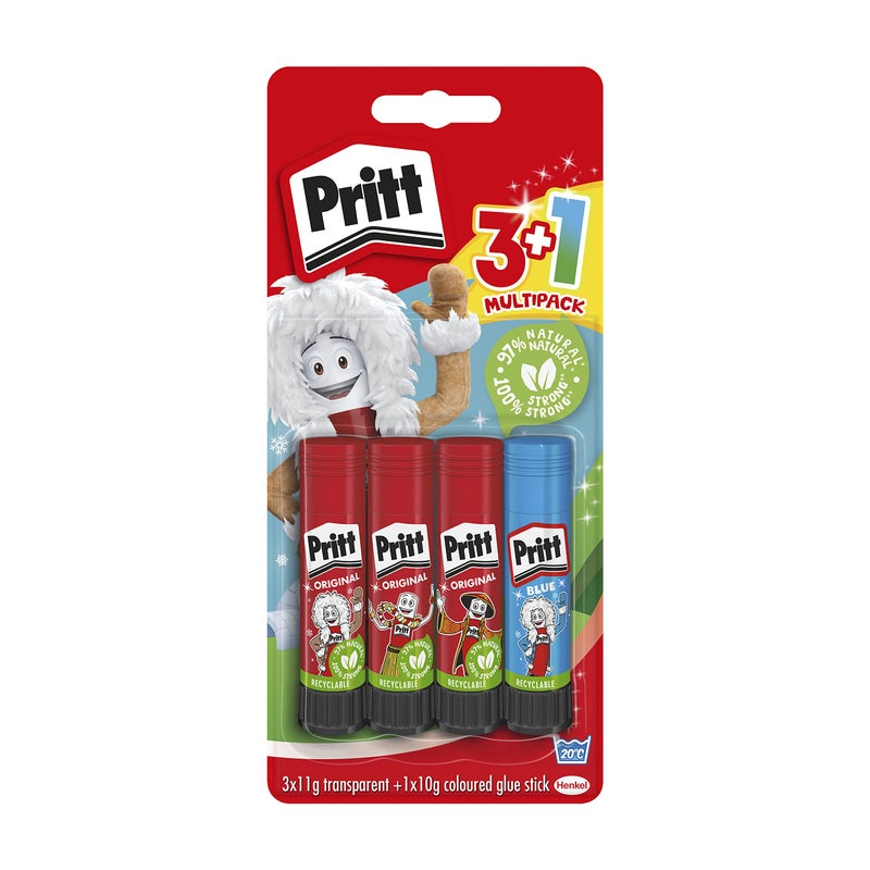 Pritt glue stick 3 * 11g+1 * 10g multipack 2070241 - Image 1