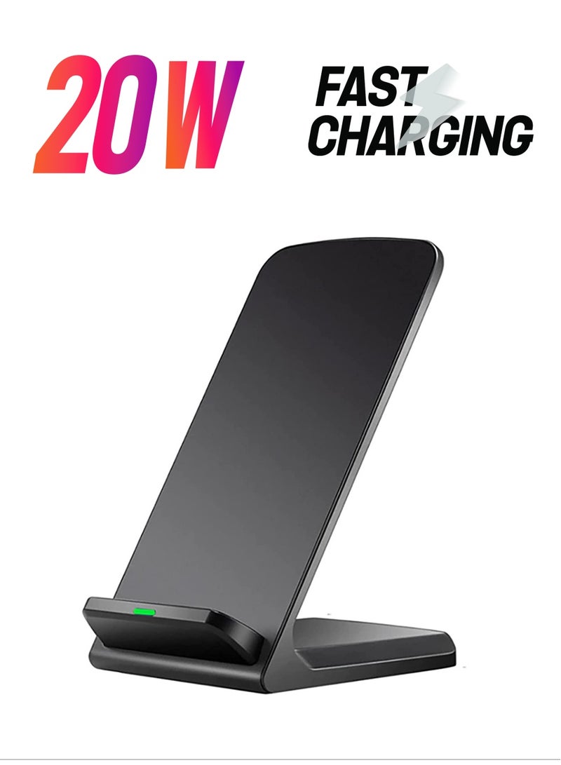 KASTWAVE 20W Fast Wireless Charging Stand, Compatible with Apple iPhone 12 13 11/11 12 13 Pro/X/XR/XS/8 Upright 15W Wireless Charge Docks, for Samsung Galaxy S22/S21/S20/S9/Note 20 10 9  - Image 1