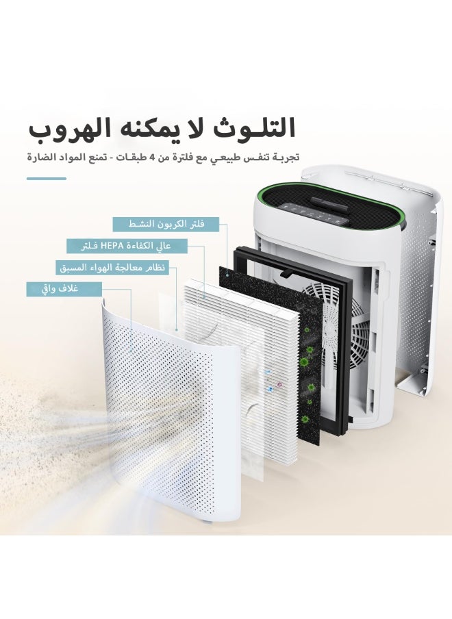 Air Purifier Large Room Up to 60 ㎡ with Air Quality Sensors, H13 True HEPA Filter Remove 99.97%  for Dust Pet Dander ZY2866