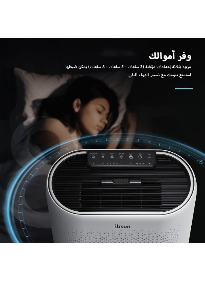 Air Purifier Large Room Up to 60 ㎡ with Air Quality Sensors, H13 True HEPA Filter Remove 99.97%  for Dust Pet Dander ZY2866
