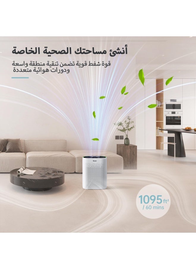 Air Purifier Large Room Up to 60 ㎡ with Air Quality Sensors, H13 True HEPA Filter Remove 99.97%  for Dust Pet Dander ZY2866