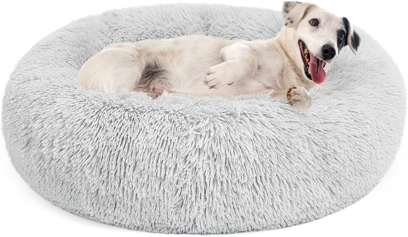 MIXJOY Orthopedic Dog Bed Comfortable Donut Cuddler Round Pet Beds Ultra Soft Washable Dog and Cat Cushion Bed (20''/23''/30'') (30'', Grey) - Image 1
