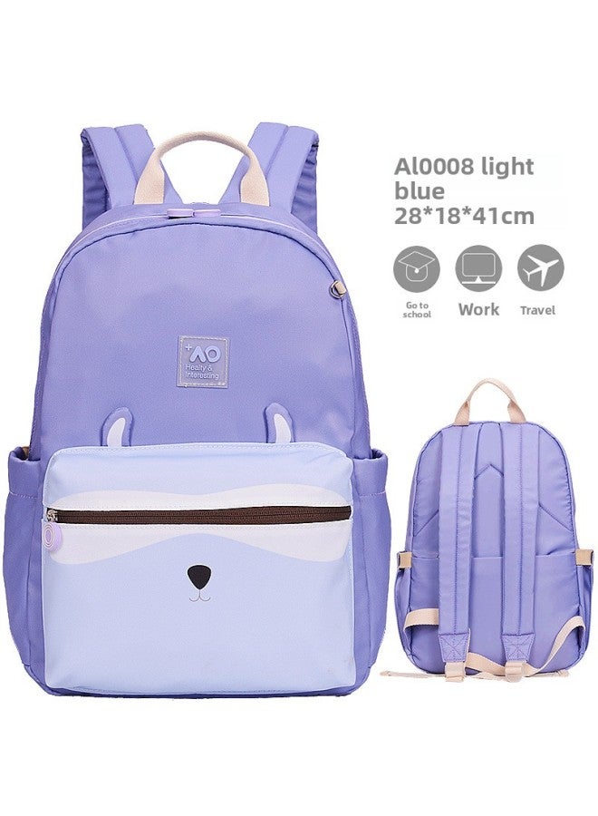 Primary School Students' Fashion Schoolbag 2345 Grade 6 Children's Backpack Girls' Large Capacity Lightweight Backpack Trendy Edition-Color:AL0008 Light Blue - Image 1