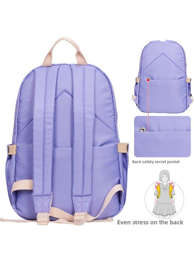 Primary School Students' Fashion Schoolbag 2345 Grade 6 Children's Backpack Girls' Large Capacity Lightweight Backpack Trendy Edition-Color:AL0008 Light Blue - Image 5