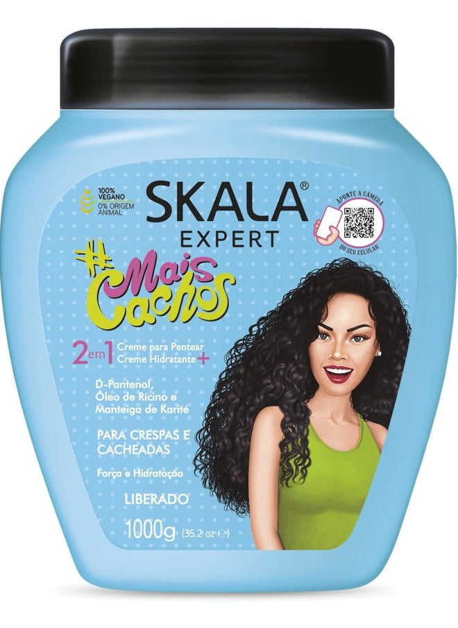 SKALA Mais Cachos Hair Cream,  For Curly Hair 2 in 1 Conditioning Treatment Cream 35.2Oz / 1000g  - Image 1