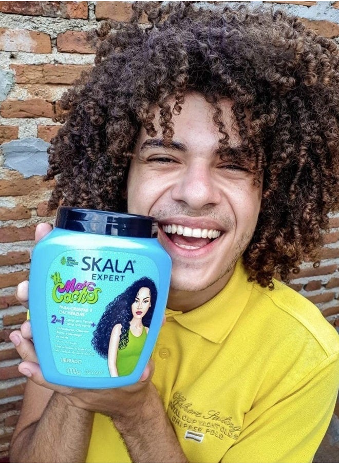 SKALA Mais Cachos Hair Cream,  For Curly Hair 2 in 1 Conditioning Treatment Cream 35.2Oz / 1000g  - Image 4