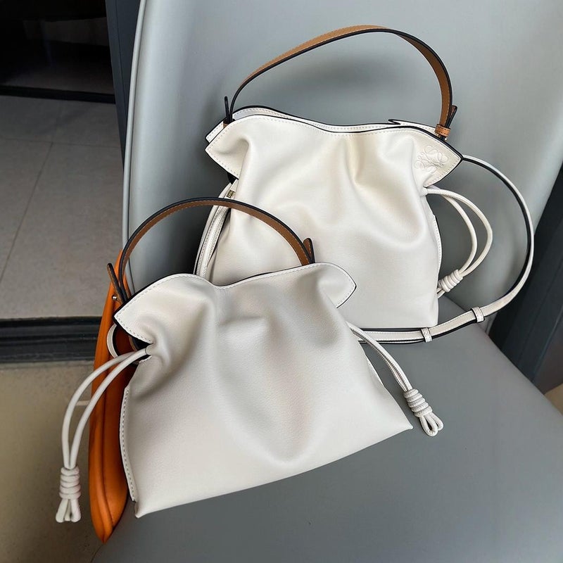 2024 Bucket Bag Luojia Soft Cowhide Lucky Bag Classic Version Casual Drawstring Soft Cloud Bag Crossbody Women'S Bag - Image 3