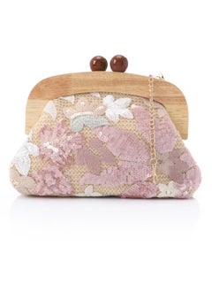 Mr.joe Mr Joe Pink Elegant Sequined Floral  Clutch-shoulder bag for Women-4131  - Image 1