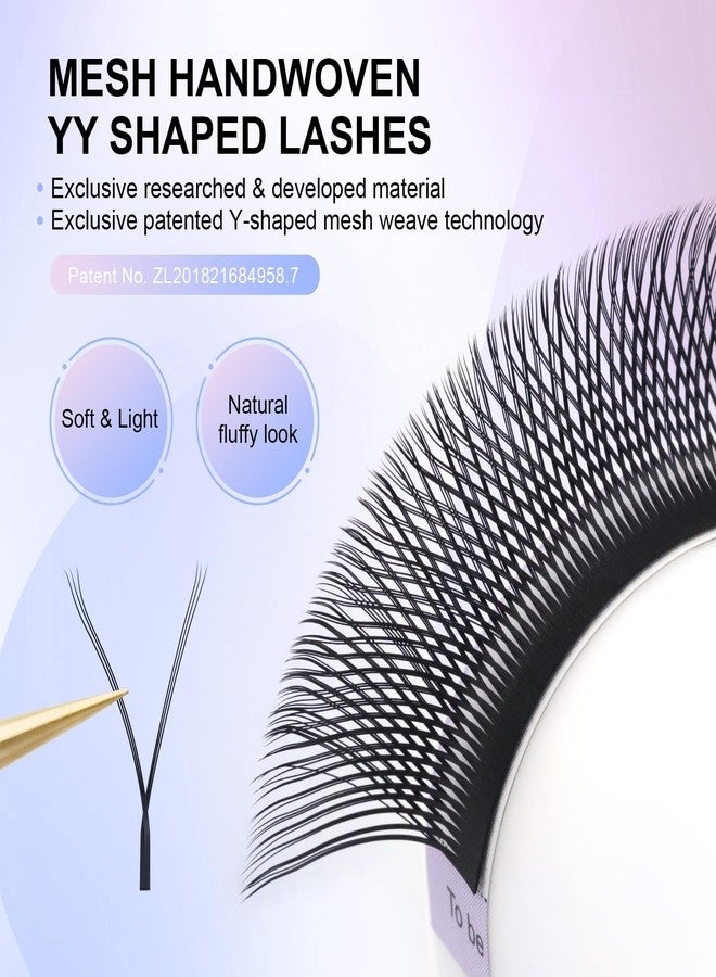 NAGARAKU 3 Tips Triple YYY Eyelash Extensions Supplies 0.07mm Thickness 11mm Length LU Curl Premade Fans 6D Russian Volume Y Shape Black 12 Rows Cluster Pre Fanned Eye Lashes - Image 2