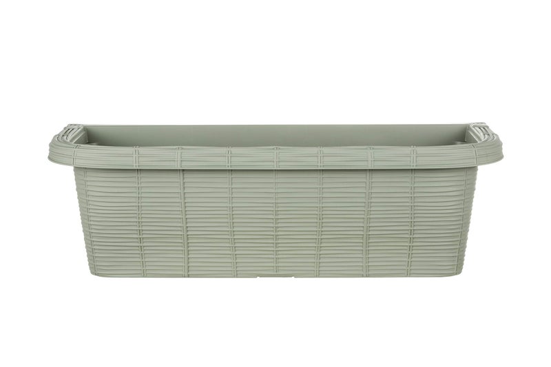 Apollo Exports International AP-30310 24" Adjustable Railing Planter, Ratan Look, Green - Image 2