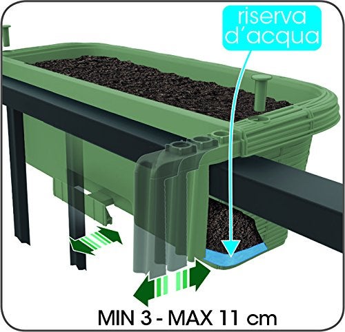 Apollo Exports International AP-30310 24" Adjustable Railing Planter, Ratan Look, Green - Image 4