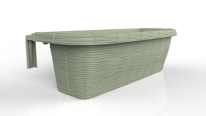 Apollo Exports International AP-30310 24" Adjustable Railing Planter, Ratan Look, Green - Image 5