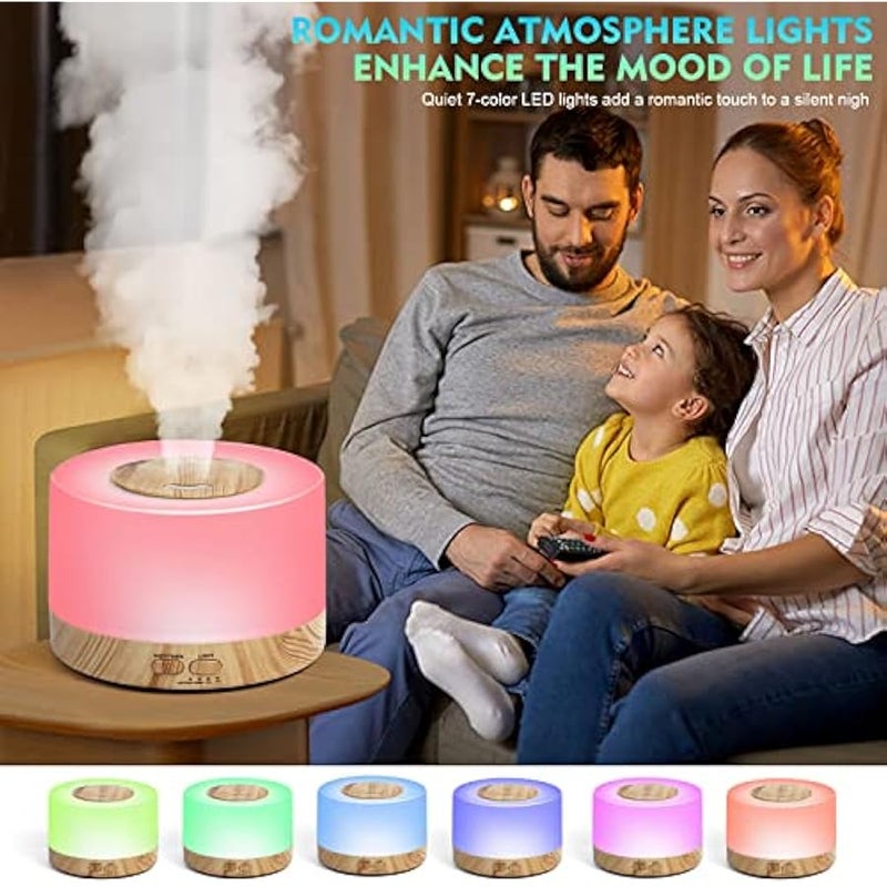 Essential Oil Diffuser 700ml, Aromatherapy Diffusers for Essential Oils with 4 Timer and 7 Color Lights, Cool Mist Humidifier with Auto Shut-off Function, Diffuser for Home Bedroom Office - Image 5