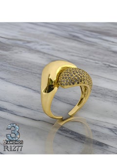 Women's Ring, Gold Plated, High Quality With Sparkling Zircon