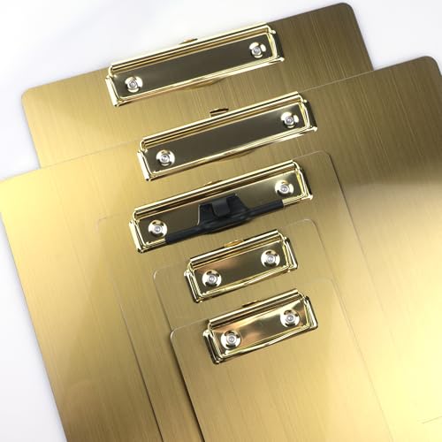 Banjiang 4×6 Stainless Steel Magnetic Clipboards,Small Gold Clipboard A6 Size,Metal Clip Board with Low Profile Clip (4.3"x6.5") - Image 5