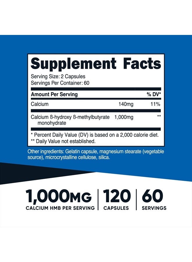 Nutricost HMB 1000 ملغ (120 كبسولة) - 500 ملغ لكل كبسولة، 60 حصة - خالي من الغلوتين وغير معدّل وراثيًا - Image 4